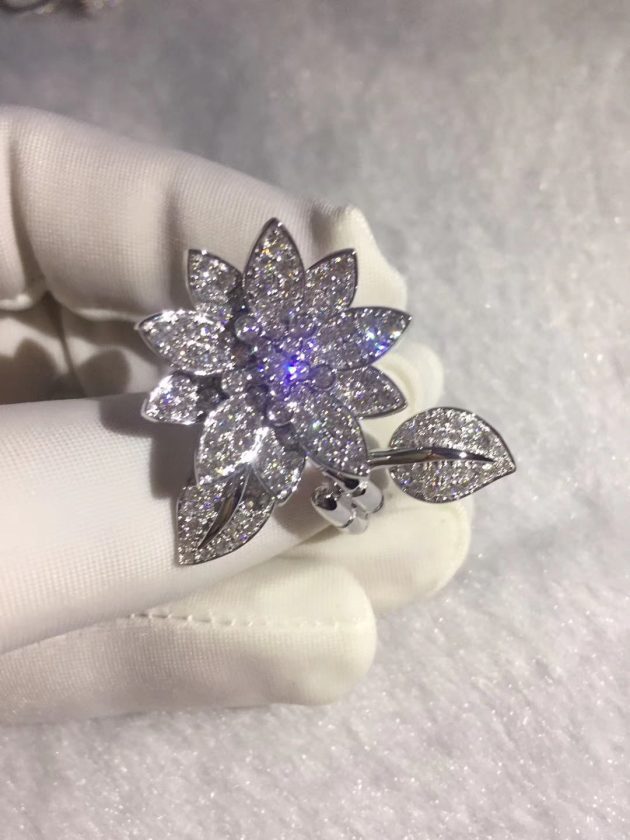 inspired van cleef and arpels diamond lotus between the finger ring 18k white gold 62087f4460d37