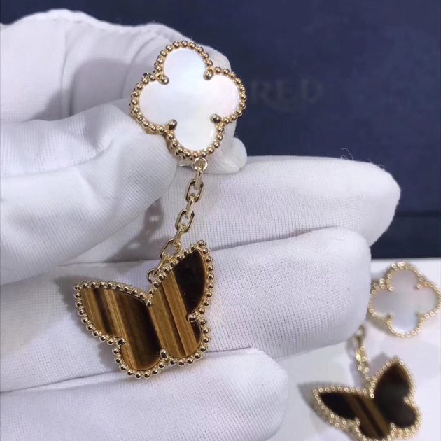 lucky alhambra earrings in 18k pink gold with 2 motifs 620864c2df9f7