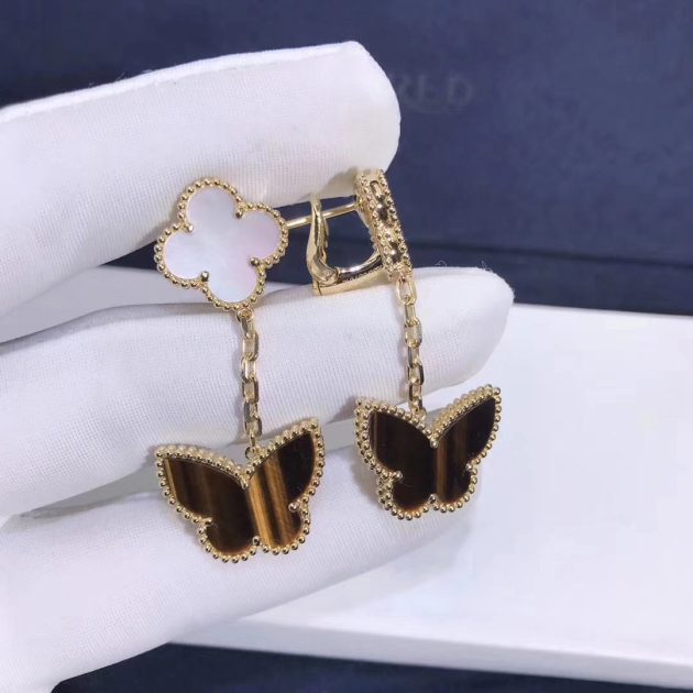 lucky alhambra earrings in 18k pink gold with 2 motifs 620864c73753a