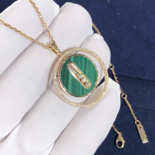 messika 18k yellow gold malachite diamond lucky move mm pendant necklace 620a5d951ae0e