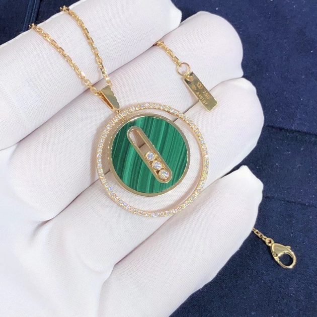 messika 18k yellow gold malachite diamond lucky move mm pendant necklace 620a5d9998af6