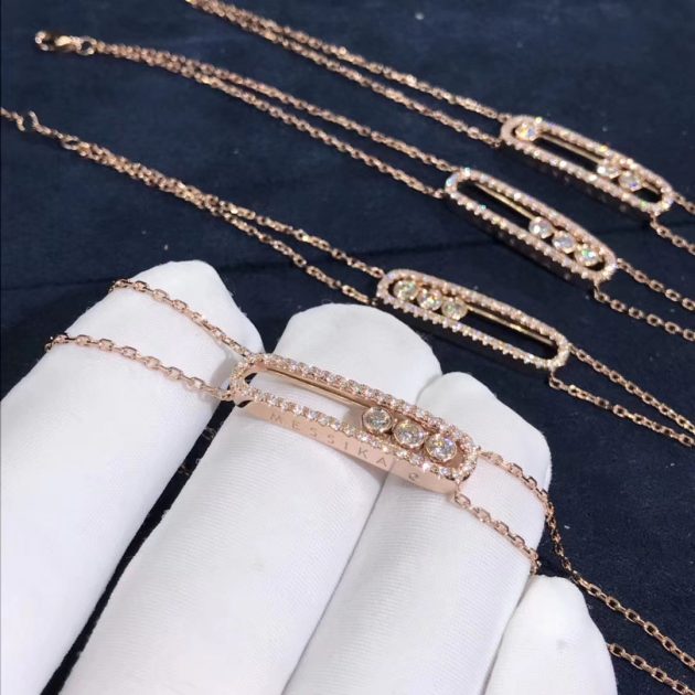 messika move bracelet 18k rose gold with diamonds 3 dimonds moveable chain 620a604cb59a1