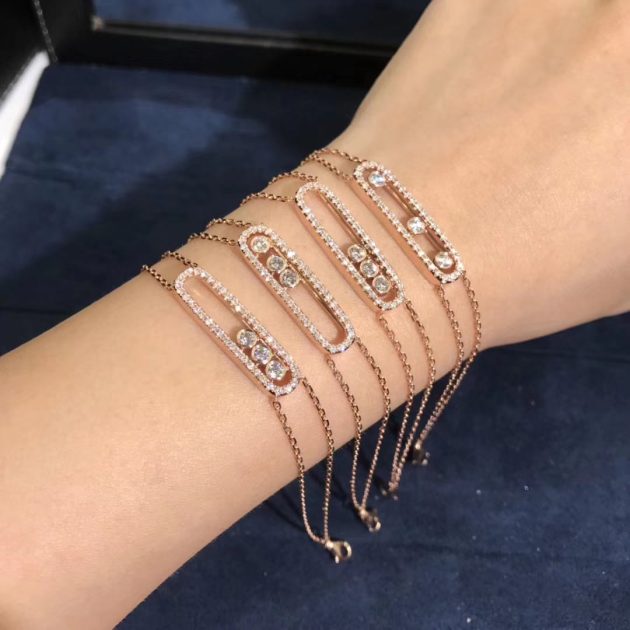 messika move bracelet 18k rose gold with diamonds 3 dimonds moveable chain 620a6052c055e