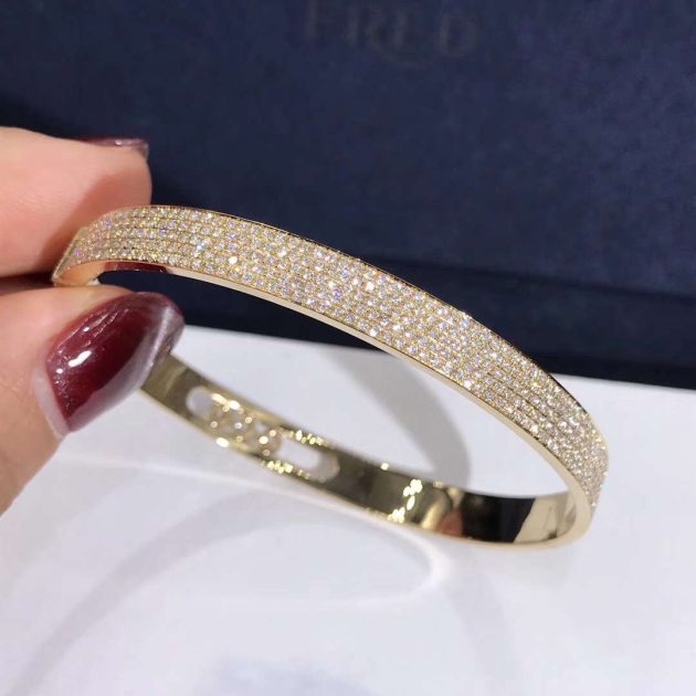 messika move joaillerie pave diamonds bangle bracelet in 18k yellow gold 620a5dfadfc61