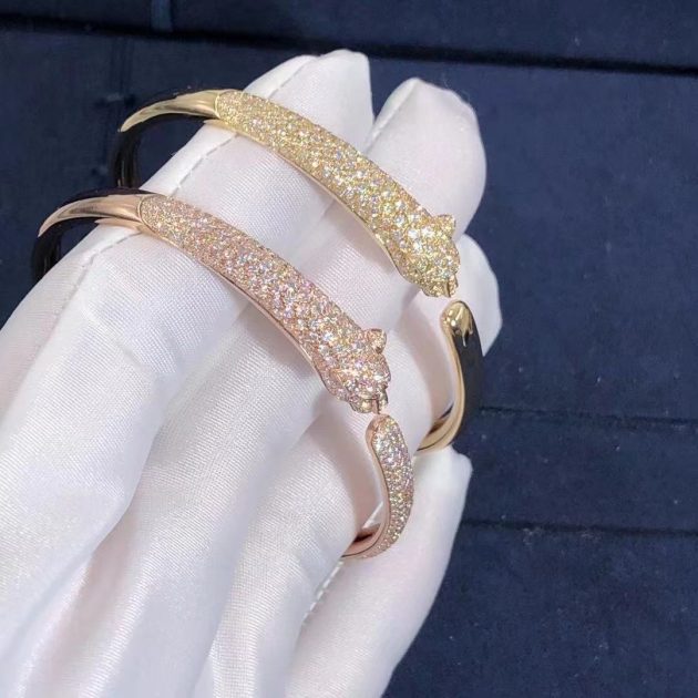 panthere de cartier bracelet solid 18k pink gold with onyx emeralds diamonds n6718217 620938c36394c