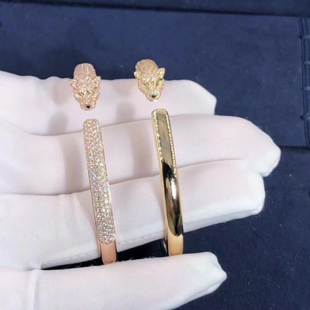 panthere de cartier bracelet solid 18k pink gold with onyx emeralds diamonds n6718217 620938c851df4
