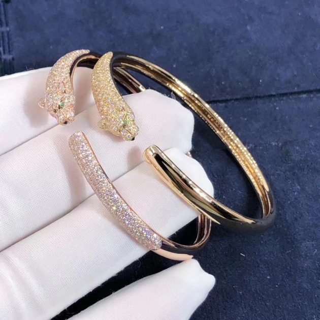 panthere de cartier bracelet solid 18k pink gold with onyx emeralds diamonds n6718217 620938ccdcb4a