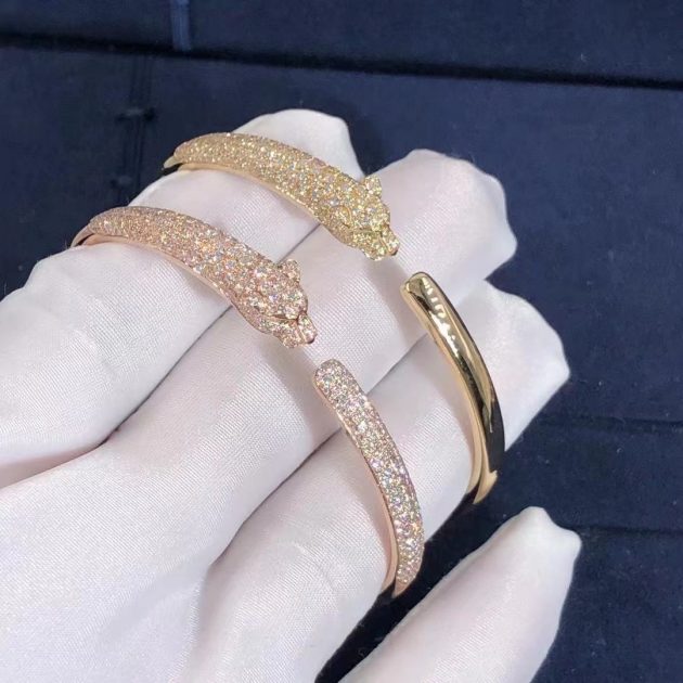 panthere de cartier bracelet solid 18k yellow gold with onyx 2 tsavorite garnets onyx emeralds diamonds n6717817 62093a368782e