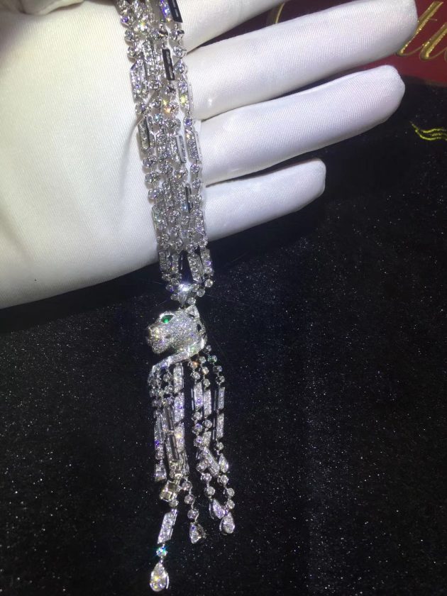 panthere de cartier necklace platinum emeralds onyx diamonds 6209c601aada6