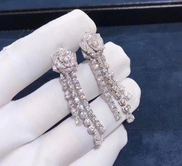 piaget diamonds rose earrings in 18k white gold 620a5390ac7f8