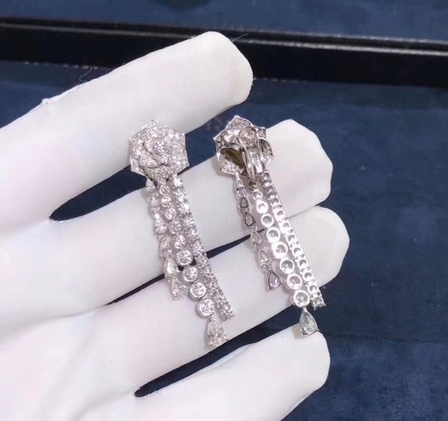 piaget diamonds rose earrings in 18k white gold 620a539ee4fa5