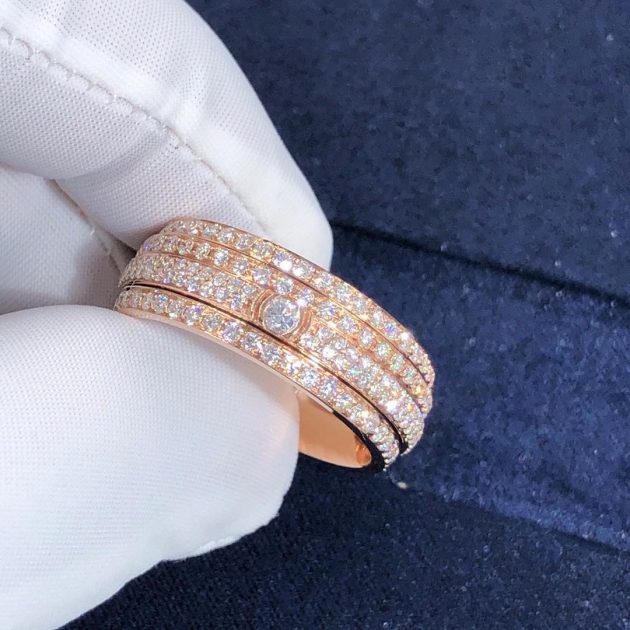 piaget possession ring 18k rose gold four circle turnable full diamonds g34p1b00 620a4bf9107fe