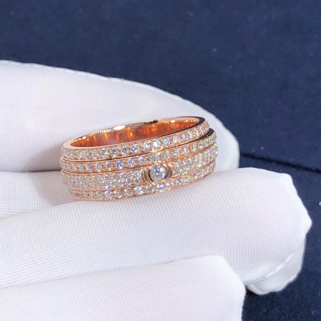 piaget possession ring 18k rose gold four circle turnable full diamonds g34p1b00 620a4c05b65ce