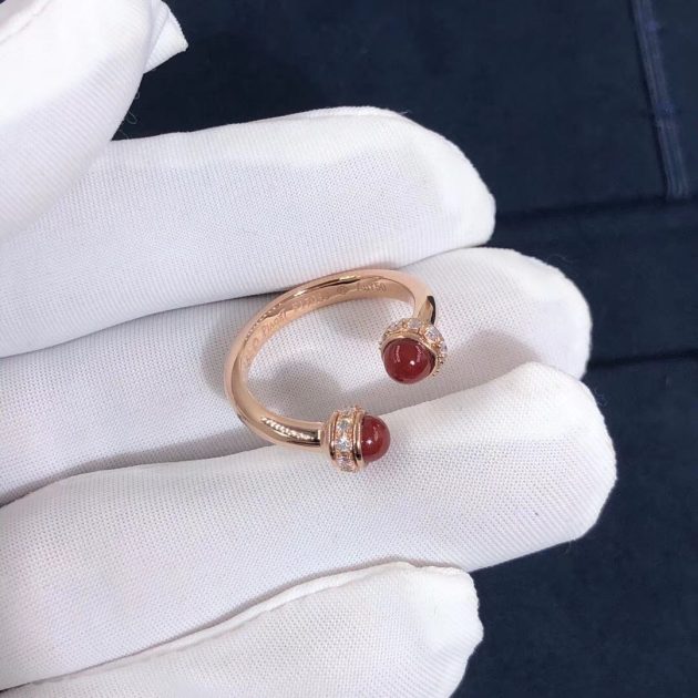 piaget possession ring 18k rose gold with diamonds carnelian g34p8d00 620a4a4a441b2