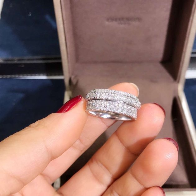 piaget possession ring 18k white gold four circle turnable full diamonds