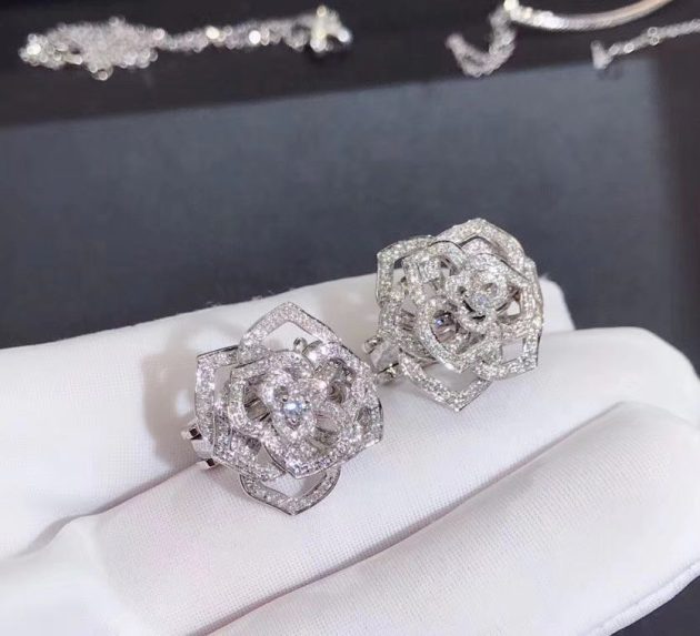 piaget rose earrings in 18k white gold set with diamonds 620a51f96f769