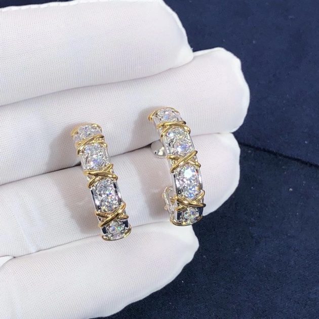 tiffany co platinum yellow gold jean schlumberger twenty stone diamond earrings 6209efdeaa5c1