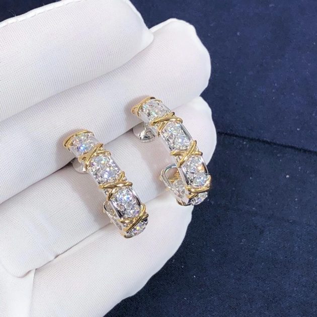 tiffany co platinum yellow gold jean schlumberger twenty stone diamond earrings 6209efe68097a