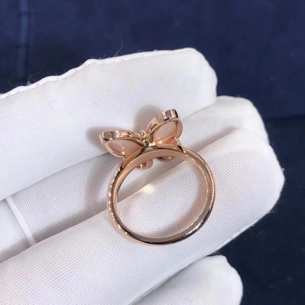 van cleef arpels 18k rose gold mother of pearl diamond butterfly ring 6207a70ecb2d8