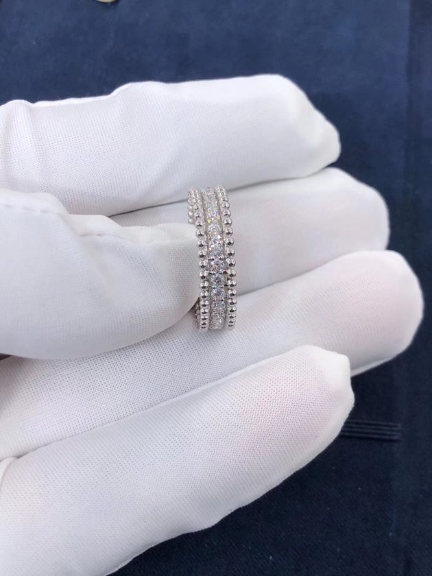 van cleef arpels 18k white gold perlee diamonds 1 rows ring 62080ca813a68