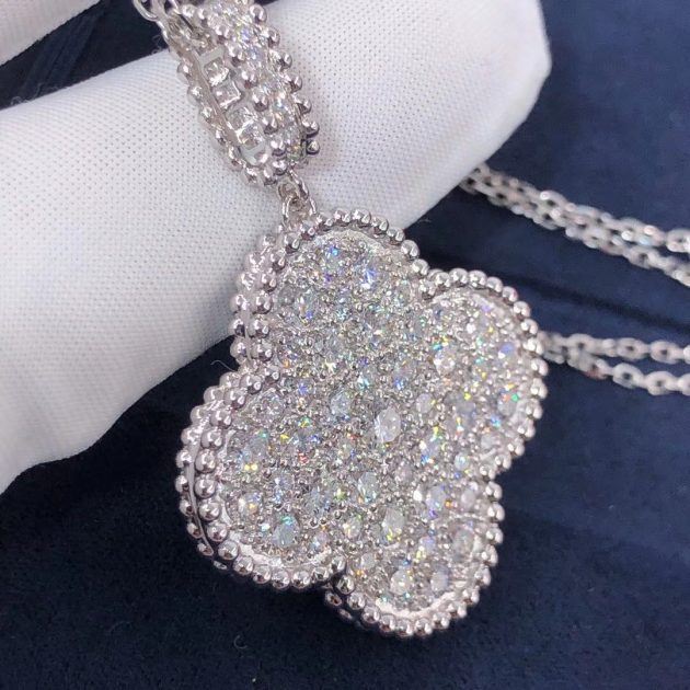 van cleef arpels magic alhambra 1 motif long necklace 18k white gold with diamonds 6208758cea887