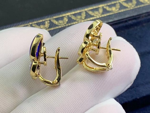 van cleef arpels two butterfly 18k yellow gold lapis lazuli diamond earrings vcarp3do00 62079e935f5f5