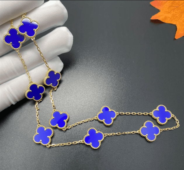 van cleef arpels vintage alhambra 10 motif lapis lazuli 18k yellow gold necklace vcarp34800 6207b3dc3d3a3