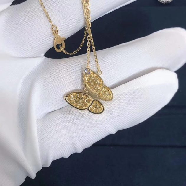 vca two butterfly pendant necklace 18k yellow gold pave sapphire set with diamond 62087acb9f08f