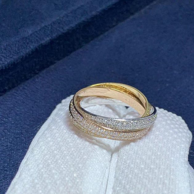 Classic Cartier 18k White Gold Yellow Gold Rose Gold Diamond Trinity Small Model Ring N4227600 5